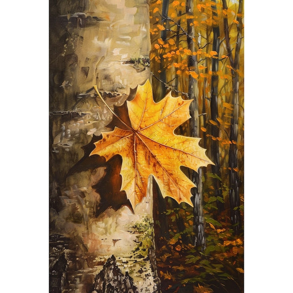 Peinture Feuille D'Arbre, art mural décoration nature