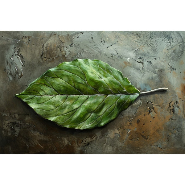 Peinture de Feuille, art mural décoration nature