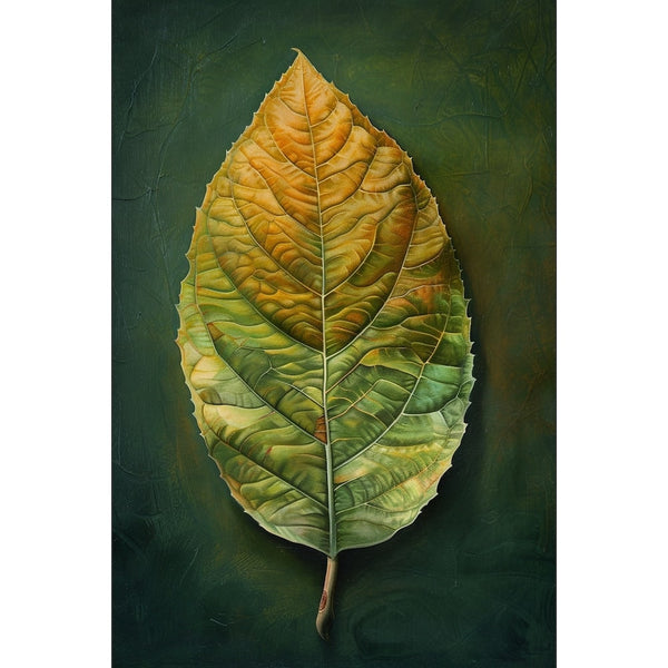 Peinture Feuille aux Nervures, art mural décoration nature
