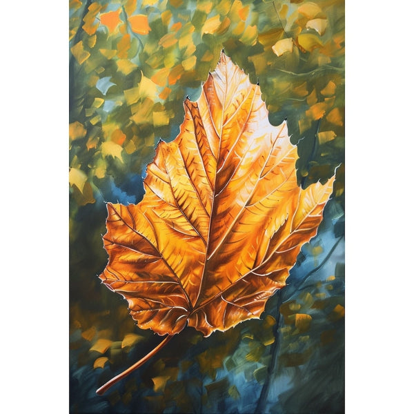 Peinture Acrylique Feuille, art mural décoration nature