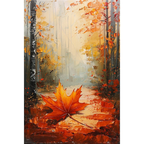 Peinture Feuilles D'Automne, art mural décoration nature