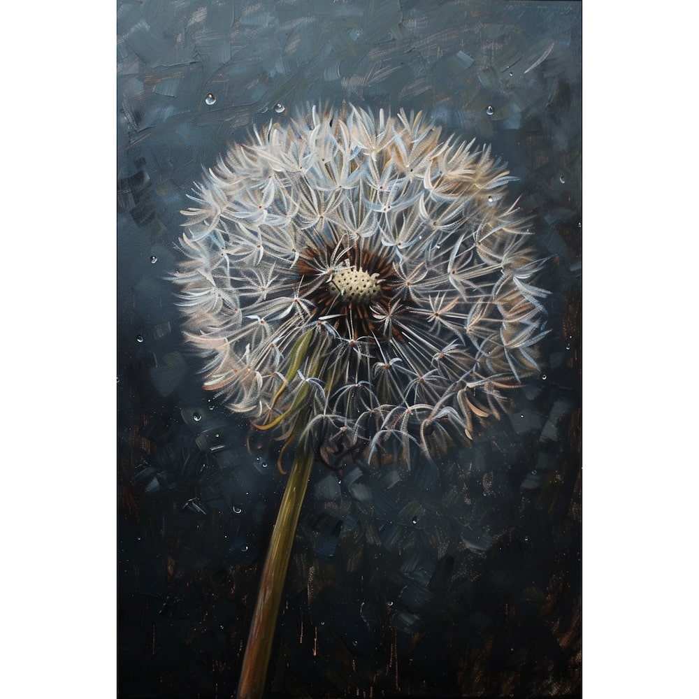 Peinture Fleur Blanche, art mural décoration nature
