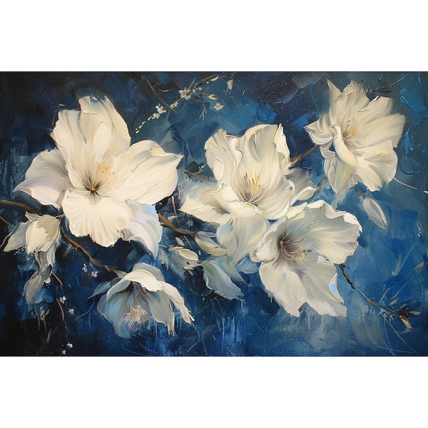 fleur blanche peinture acrylique