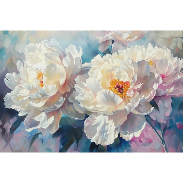 fleur peinture pivoine