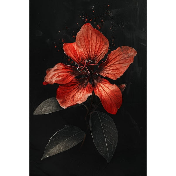 fleur rouge peinture