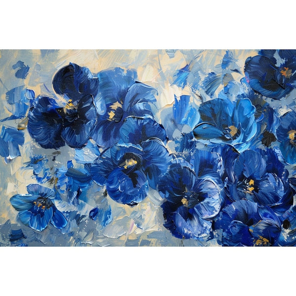 fleurs bleues peinture