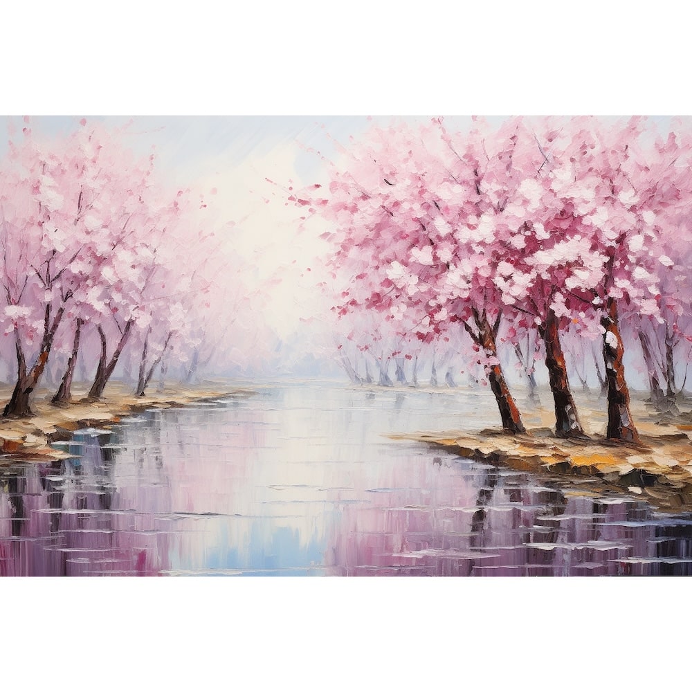 Peinture Cerisier en Fleur Japon, art mural décoration nature