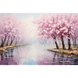 Peinture Cerisier en Fleur Japon, art mural décoration nature