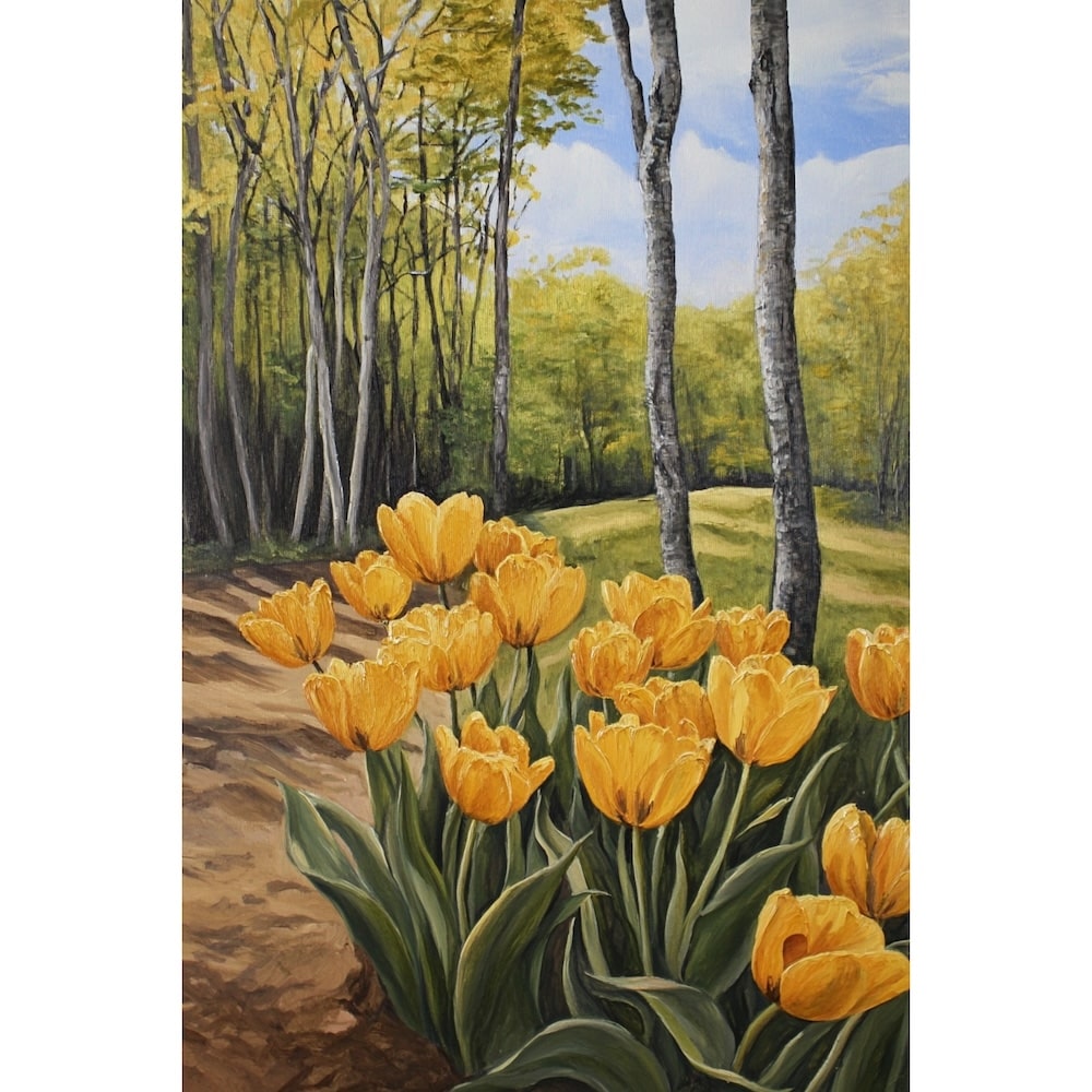 Peinture Fleurs De Printemps, art mural décoration nature