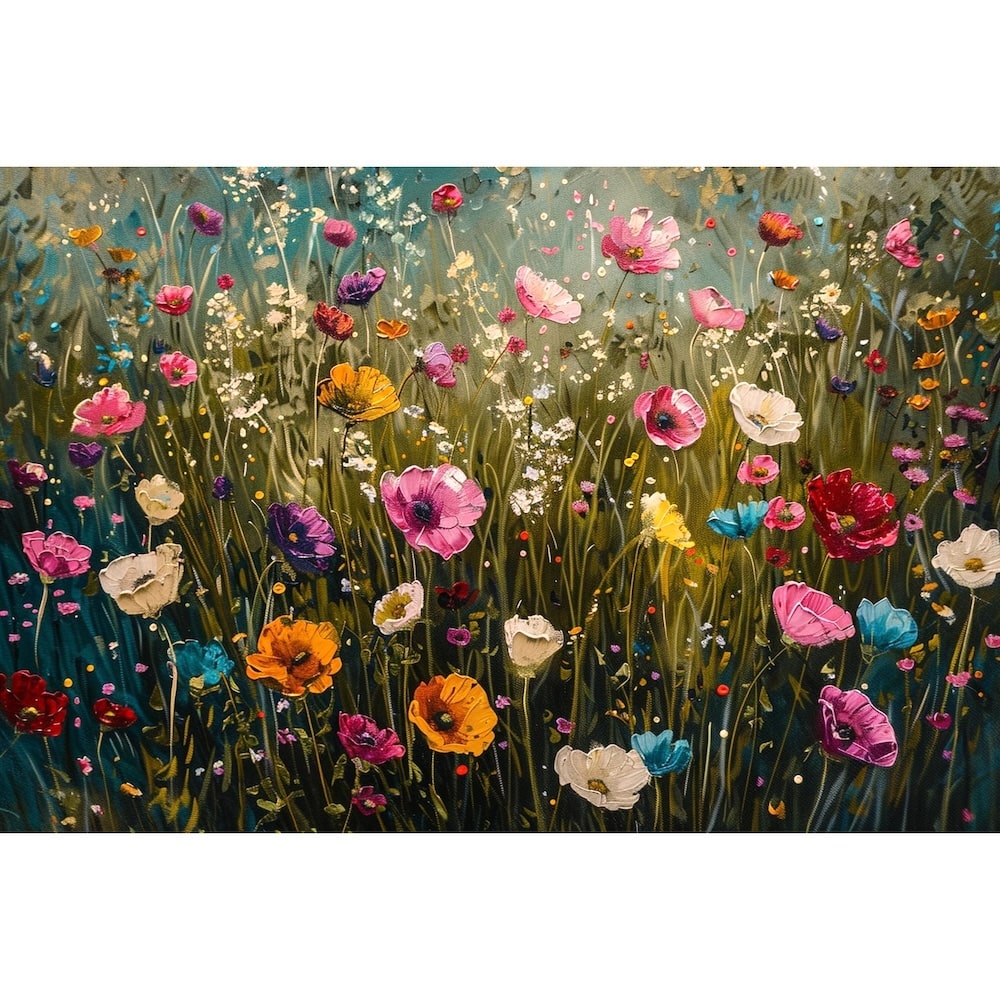 Peinture Fleurs des Champs, art mural décoration nature