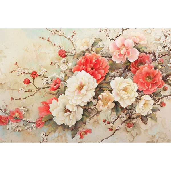 fleurs japonaises peinture