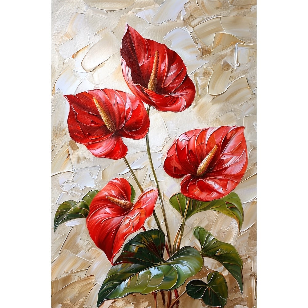 fleurs peinture acrylique moderne