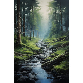 Tableau Peinture Forêt, art mural décoration nature