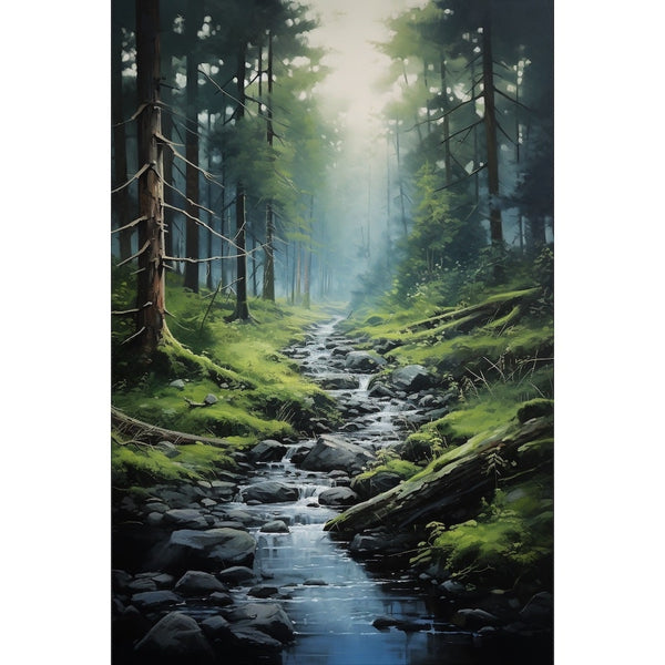 Tableau Peinture Forêt, art mural décoration nature
