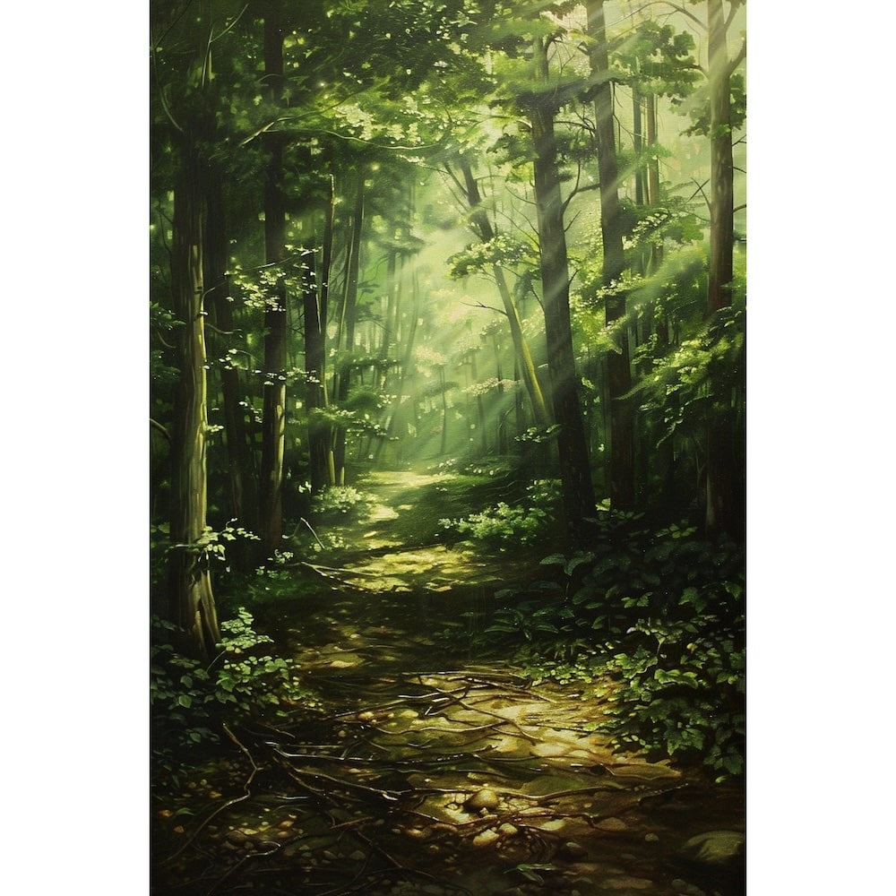 Peinture Acrylique Forêt, art mural décoration nature