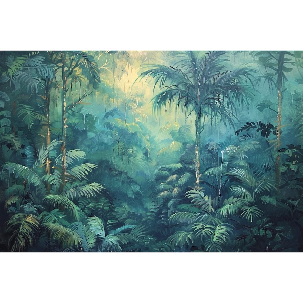 Peinture Forêt Tropicale, art mural décoration nature
