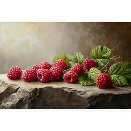 Peinture Framboise, art mural décoration nature
