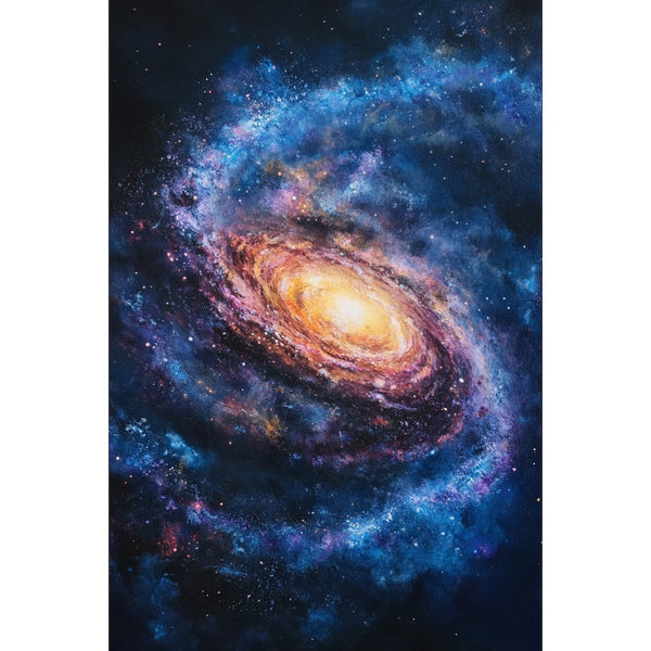 Peinture Galaxie Spirale Oblique, art mural décoration nature