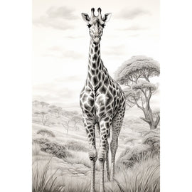 Peinture Girafe Dessin, art mural décoration nature