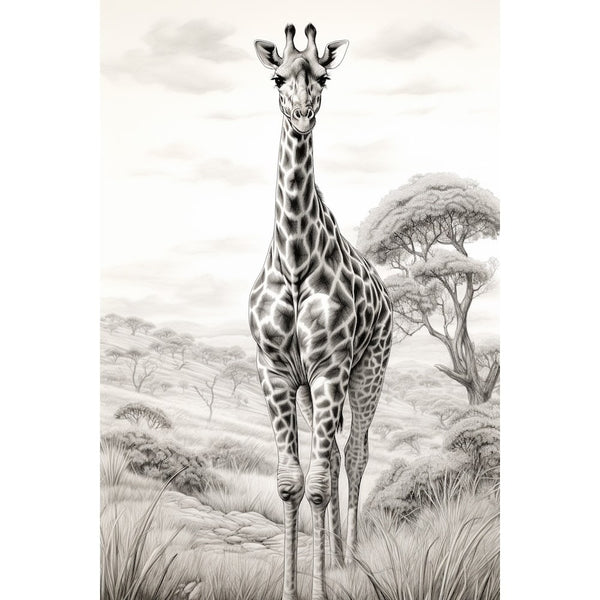 Peinture Girafe Dessin, art mural décoration nature