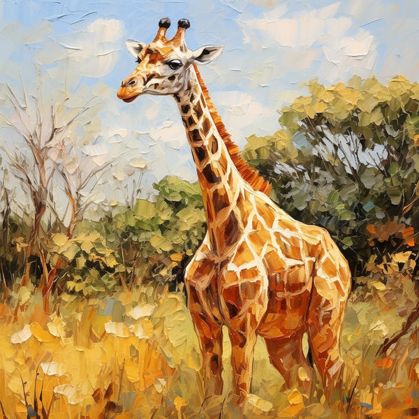 Peinture Girafe, art mural décoration nature