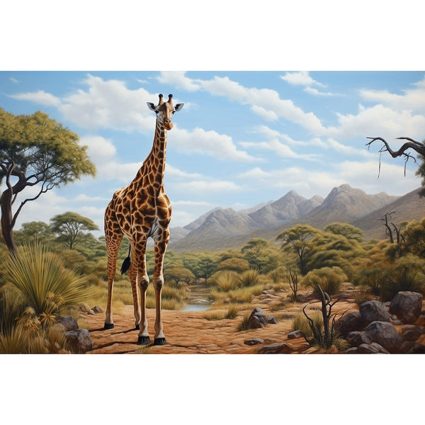 Peinture Acrylique Girafe, art mural décoration nature