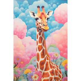 Peinture Girafe Maternelle, art mural décoration nature