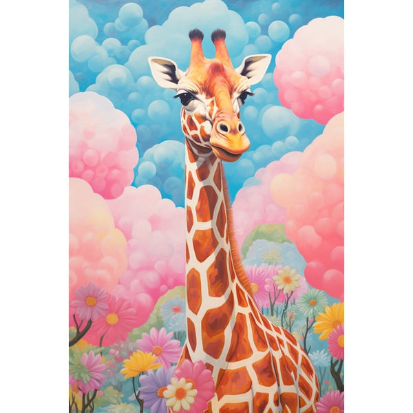 Peinture Girafe Maternelle, art mural décoration nature