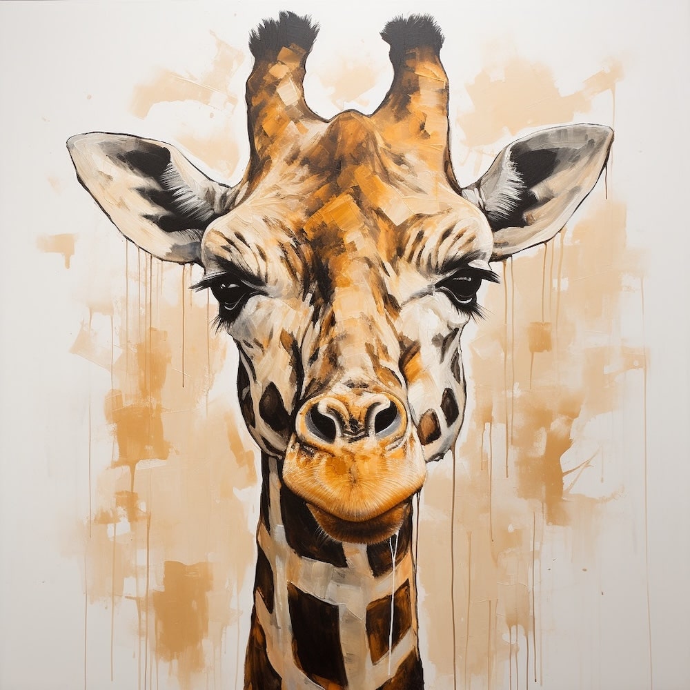 Peinture Girafe Moderne, art mural décoration nature