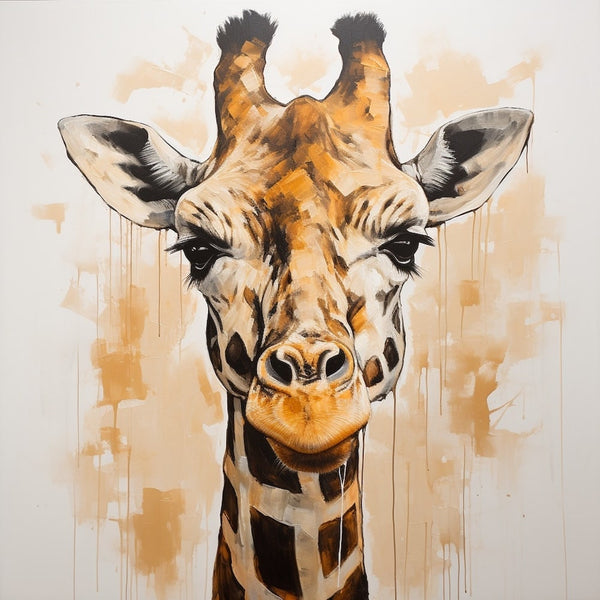 Peinture Girafe Moderne, art mural décoration nature