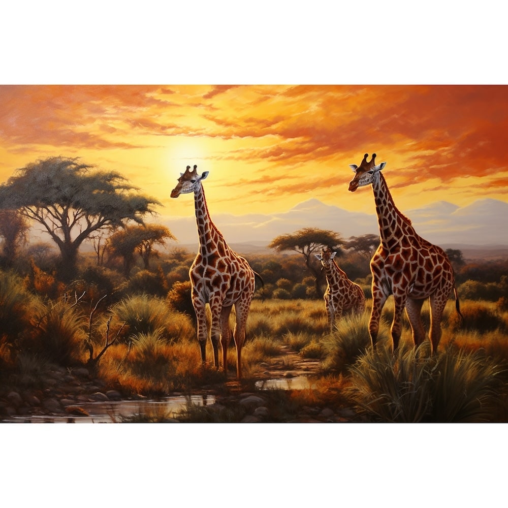 Tableau Girafe Couleur, art mural décoration nature