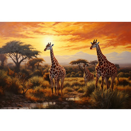 Tableau Girafe Couleur, art mural décoration nature