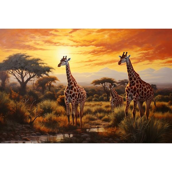 Tableau Girafe Couleur, art mural décoration nature