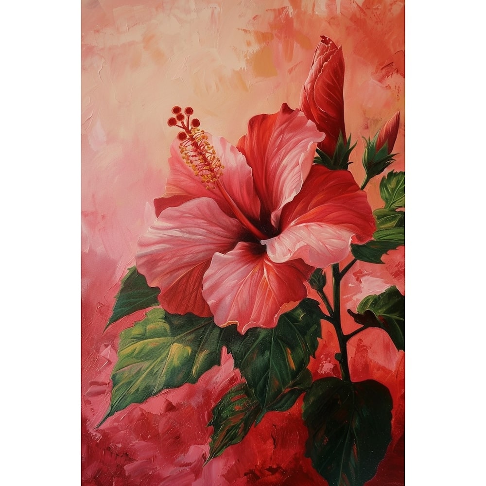 hibiscus peinture