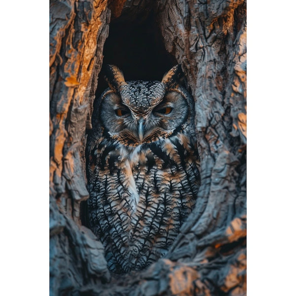 Tableau Hibou, art mural décoration nature, vue 2