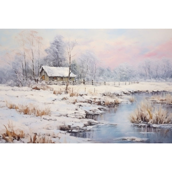 Hiver en Peinture, art mural décoration nature