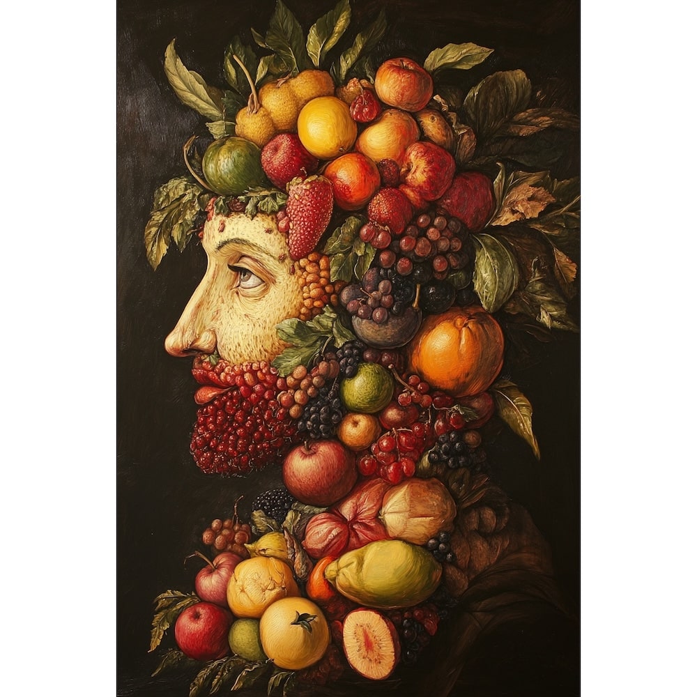 homme fruit peinture