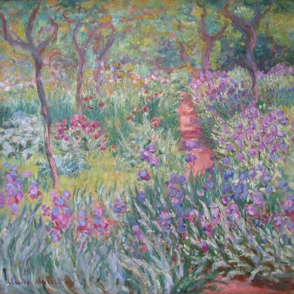 Peinture Jardin de Giverny, art mural décoration nature