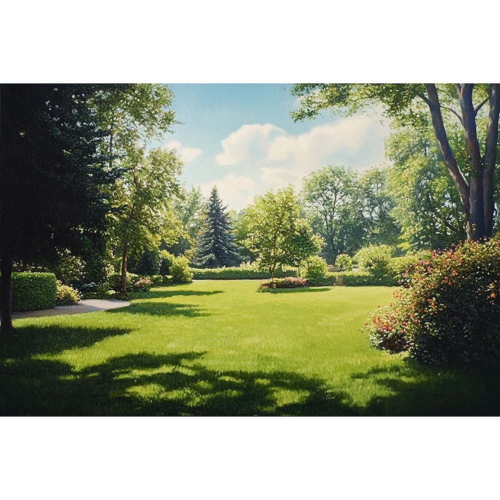 Peinture Jardin Verdoyant, art mural décoration nature