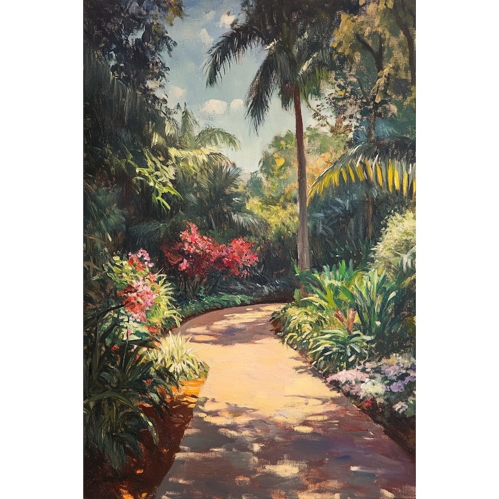 Peinture Jardin, art mural décoration nature