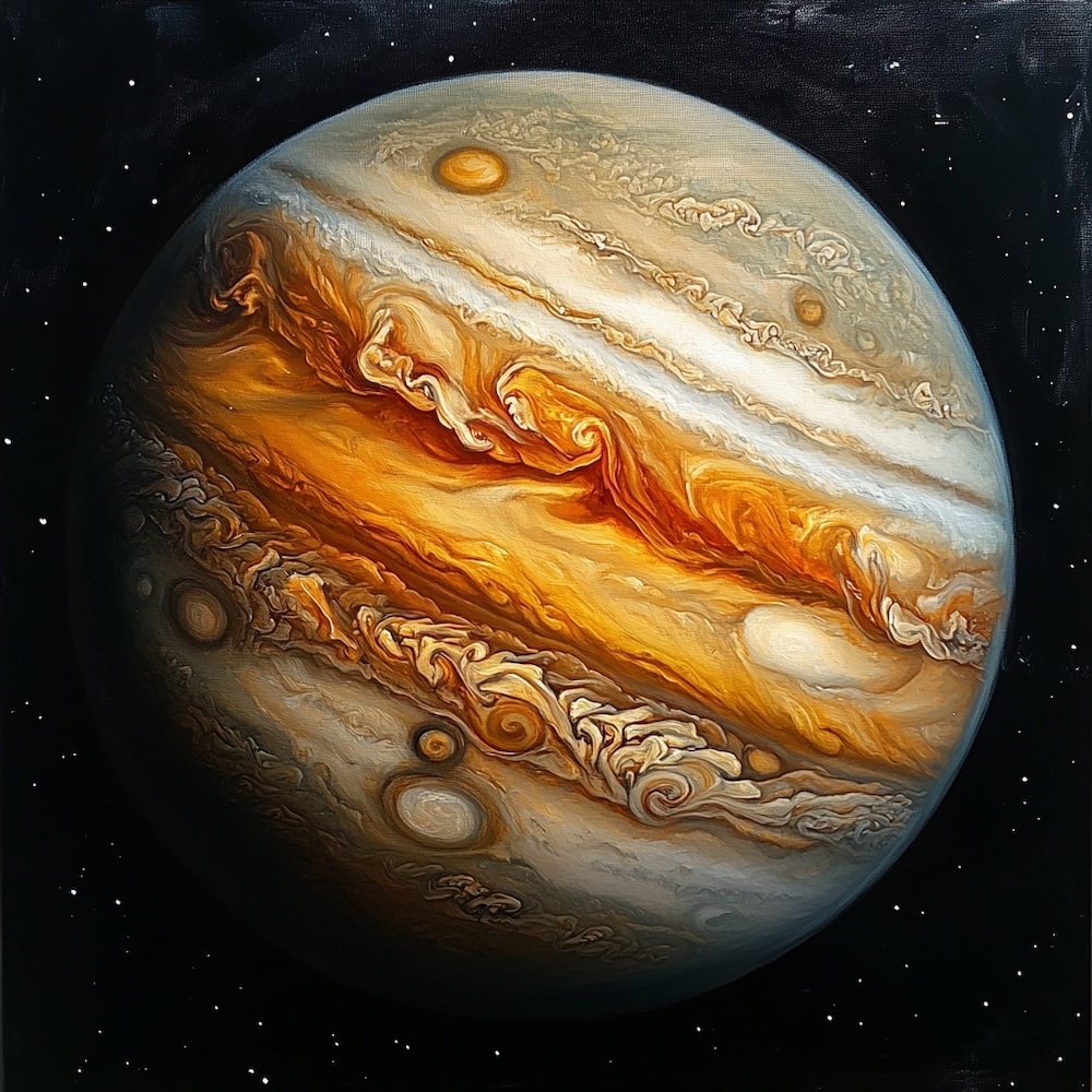 Peinture Jupiter, art mural décoration nature