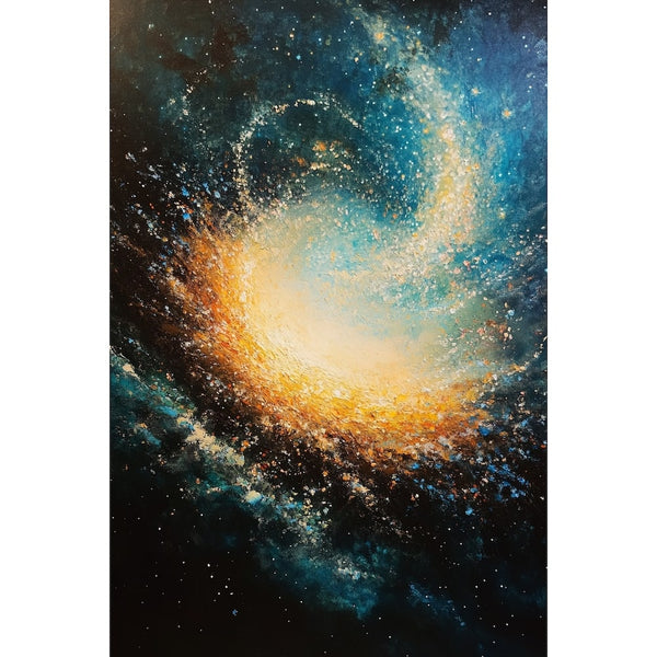 Peinture Galaxie Spirale Abstraite, art mural décoration nature