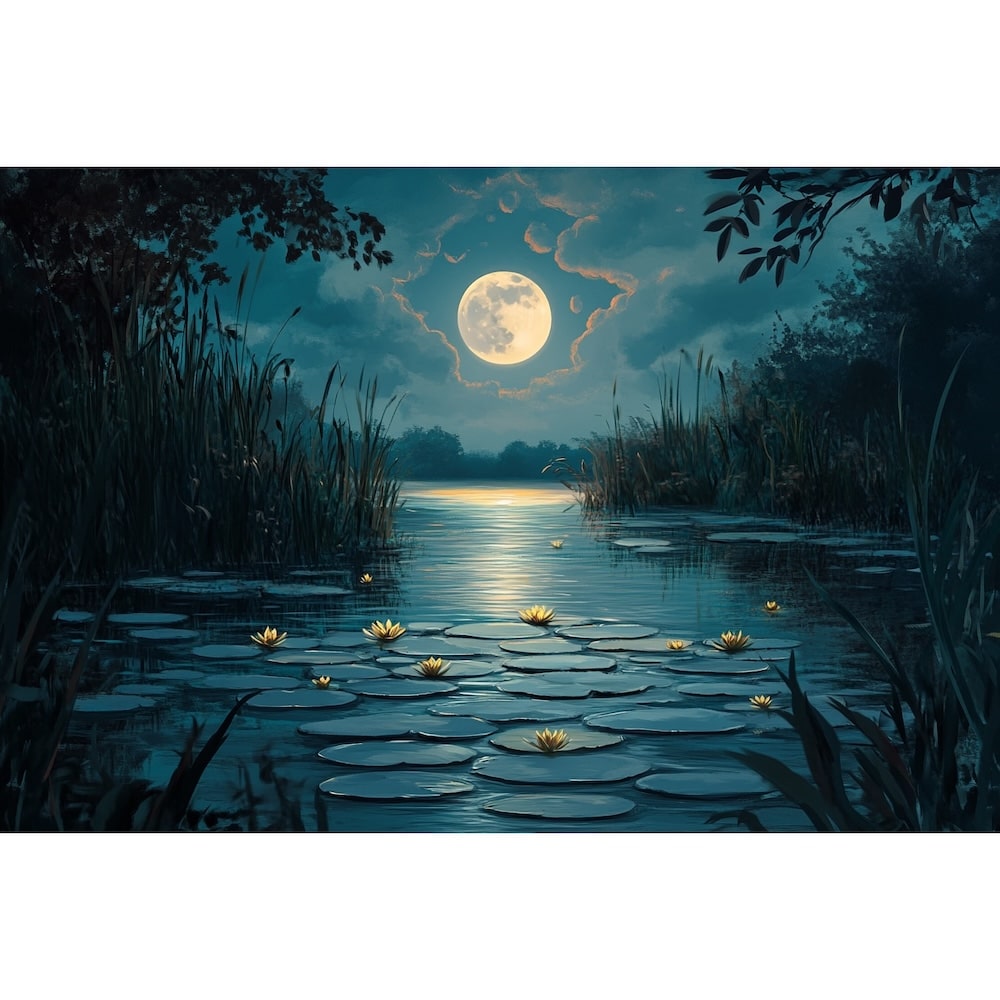 Peinture La Nuit, art mural décoration nature