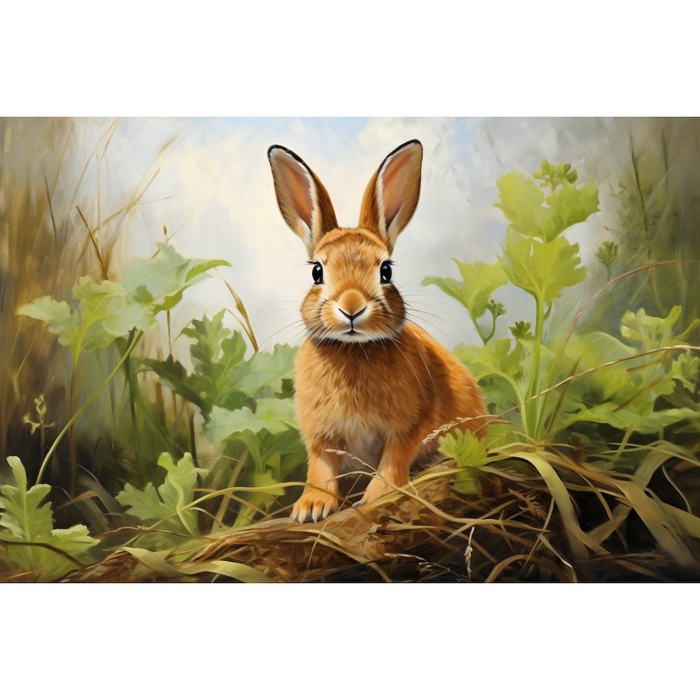Peinture Lapin, art mural décoration nature