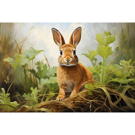 Peinture Lapin, art mural décoration nature