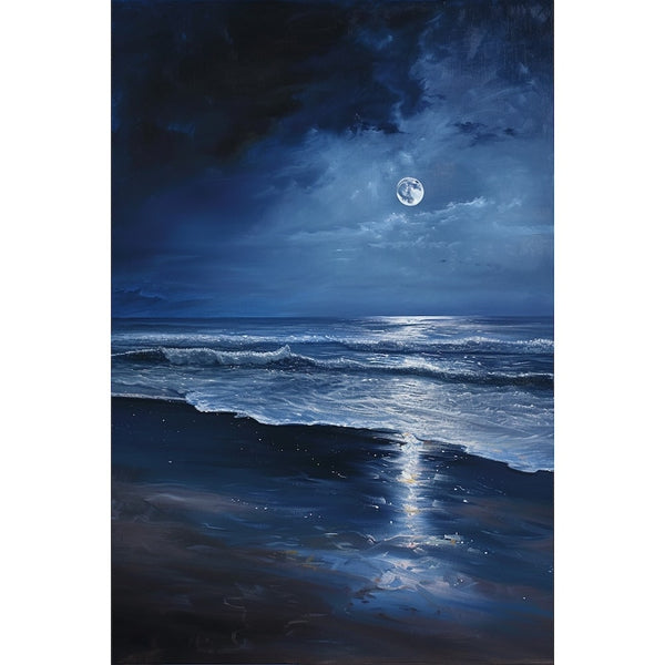 Peinture Plage de Nuit, art mural décoration nature
