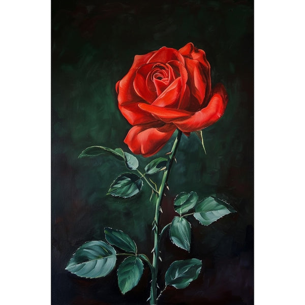 Peinture D'Une Rose, art mural décoration nature