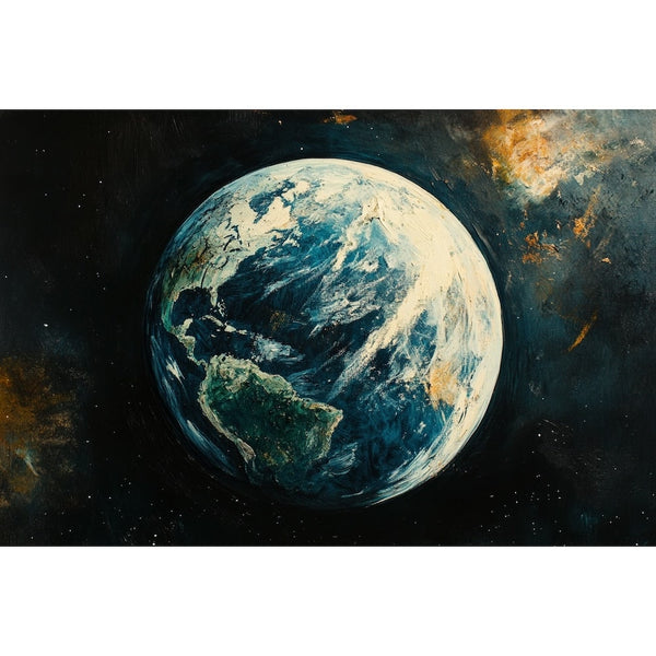 Peinture Terre Vue de l'Espace, art mural décoration nature
