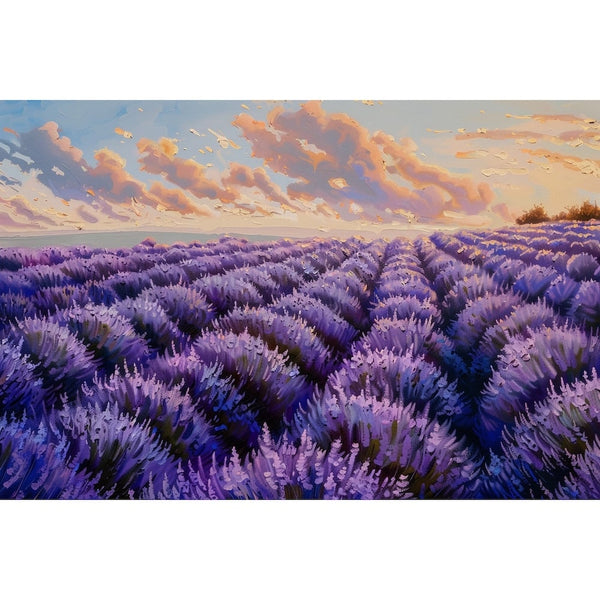 Peinture Acrylique Lavande, art mural décoration nature