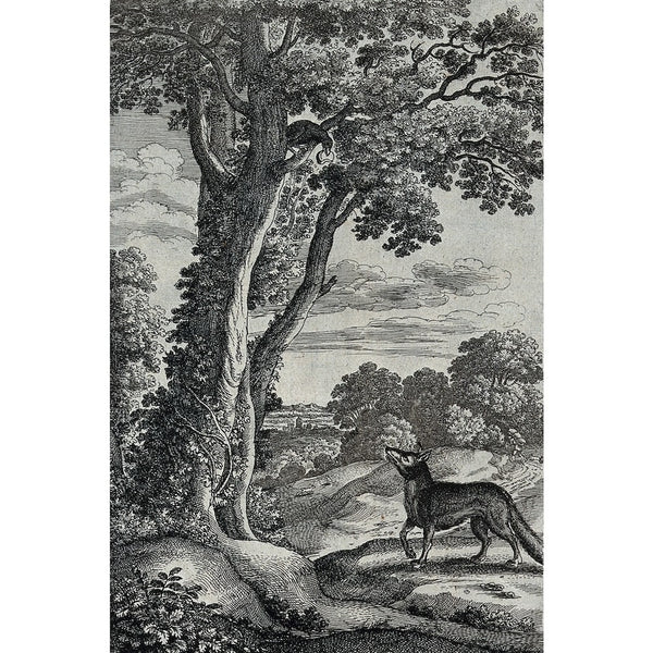 Tableau le Corbeau et le Renard, art mural décoration nature